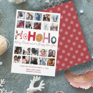 Christmas Ho Ho Ho Card 20 photo collage