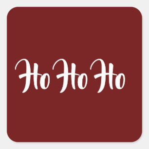 Christmas Ho Ho Ho Festive Red  Square Sticker