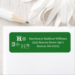 Christmas Ho Ho Ho green custom Return Address Label