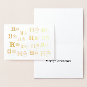 Christmas Ho Ho Ho pattern custom text cute Foil Card