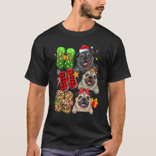 Christmas Ho Ho Ho Pug Dog For Dog 2022 Xmas T-Shirt