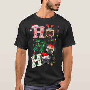Christmas Ho Ho Ho Pug Dog For Dog  Xmas T-Shirt