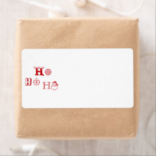 Christmas Ho Ho Ho red blank cute Return Address