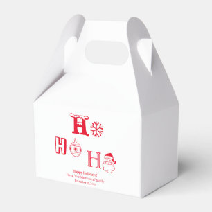 Christmas Ho Ho Ho red custom name date cute Favour Box