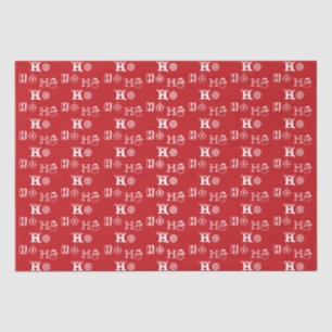 Christmas Ho Ho Ho red white pattern cute Tissue Paper