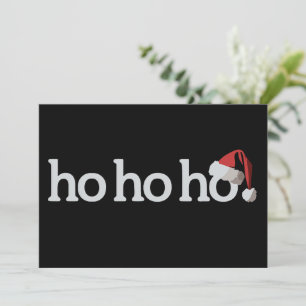 Christmas Ho Ho Ho Xmas Santa Hat Holiday Card
