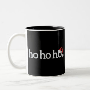 Christmas Ho Ho Ho Xmas Santa Hat Two-Tone Coffee Mug