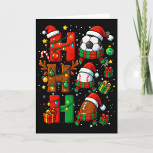 Christmas Ho Ho Santa Soccer Footll Sell Xmas Paja Card