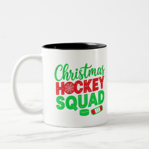 Christmas Hockey Squad Digital Art Design2 Two-Tone Coffee Mug