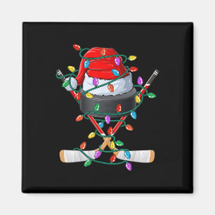 Christmas Hockey Xmas Santa Sports Hat Ball Kids B Magnet