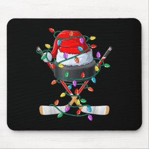 Christmas Hockey Xmas Santa Sports Hat Ball Kids B Mouse Pad