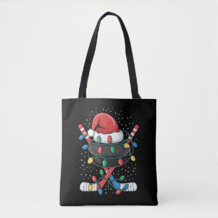 Christmas Hockey Xmas Santa Sports Hat Ball Tote Bag