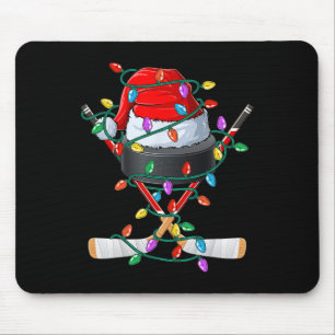 Christmas Hockey Xmas Santa Sports Hat Byll Kids B Mouse Pad
