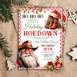 Christmas Hoedown Western Holiday Hoedown Xmas Invitation
