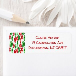 Christmas Holey Ovals Return Address Label