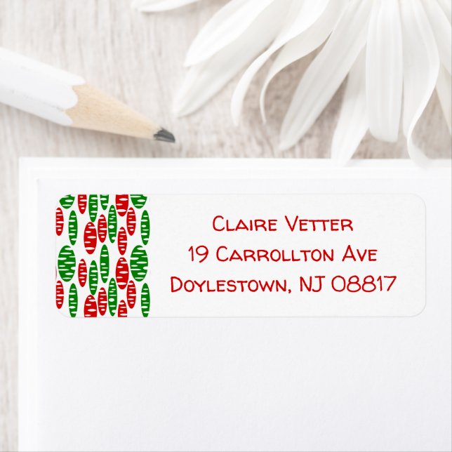 Christmas Holey Ovals  Return Address Label (Insitu)