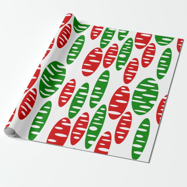 Christmas Holey Ovals  Wrapping Paper (Unrolled)