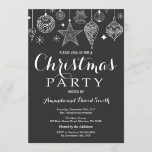 Christmas Holiady Party Invitation Ornament