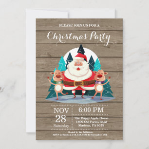 Christmas Holiady Party Invitation Santa Claus