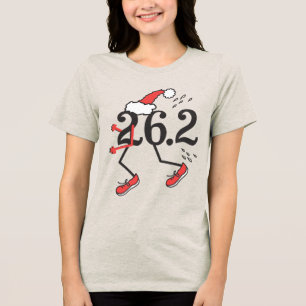 Christmas Holiday 26.2 © Funny Marathon Runner Tri-Blend Shirt