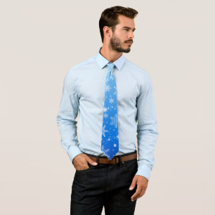 Christmas Holiday Aesthetic Moden Snowflake Blue Tie
