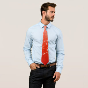 Christmas Holiday Aesthetic Moden Snowflake Red Tie