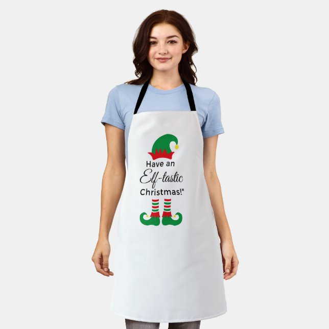 Christmas Holiday Apron - Elf Tastic 3 (Worn)