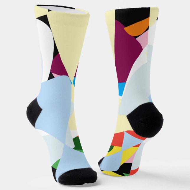 Christmas holiday art pattern socks (Angled)