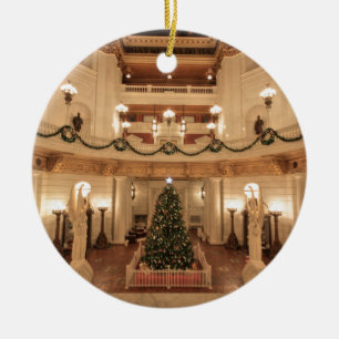 Christmas Holiday at Pennsylvania State Capitol Ceramic Ornament