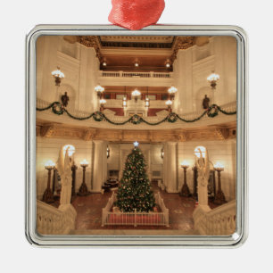 Christmas Holiday at Pennsylvania State Capitol Metal Tree Decoration