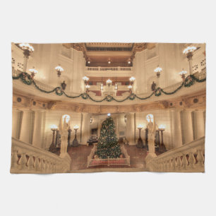 Christmas Holiday at Pennsylvania State Capitol Tea Towel