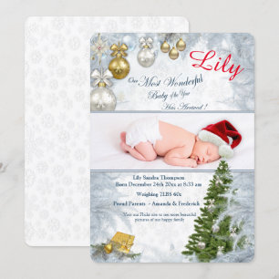Christmas Holiday Baby of the Month Invitation