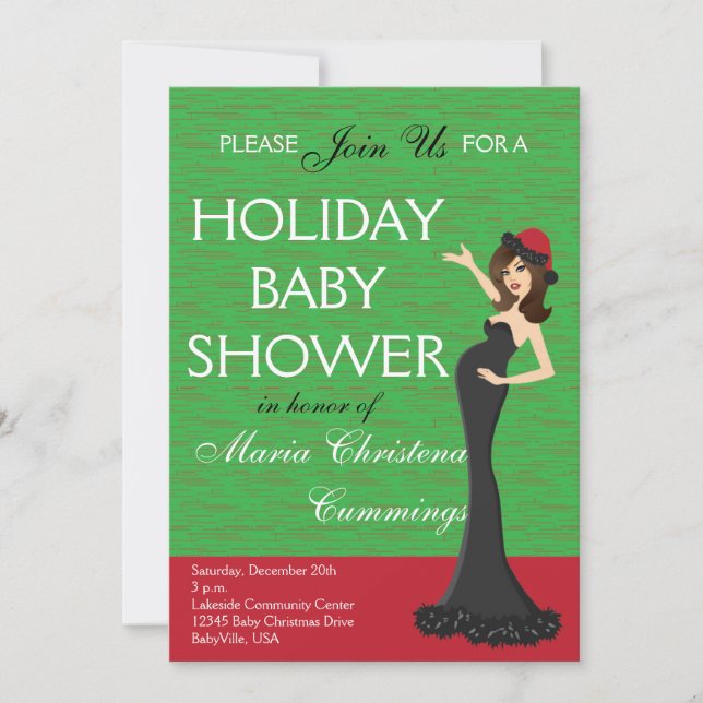 Christmas Holiday Baby Shower Invitation (Front)