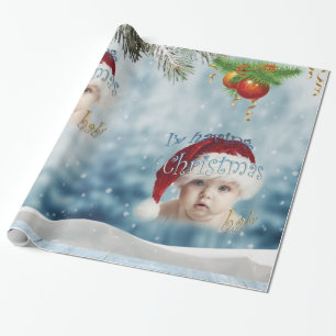 Christmas Holiday Baby Shower Wrapping Paper
