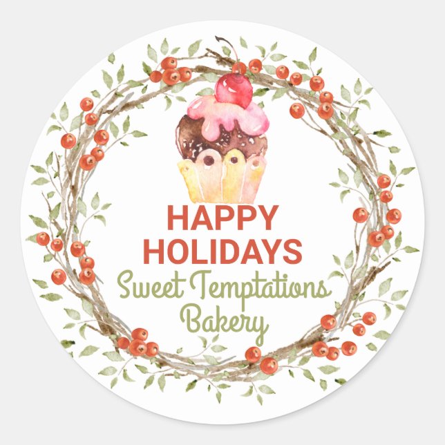 Christmas Holiday Baking Box Seals (Front)