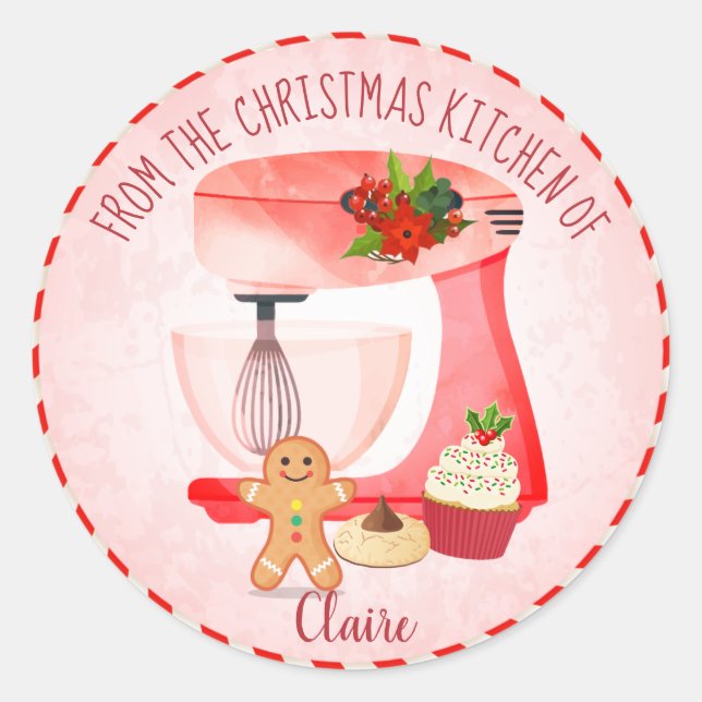 Christmas Holiday Baking Cooking Classic Round Sticker (Front)