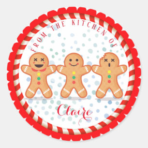 Christmas Holiday Baking Gingerbread men Classic Round Sticker