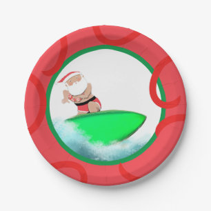 Christmas Holiday Beach Party Paper Plates