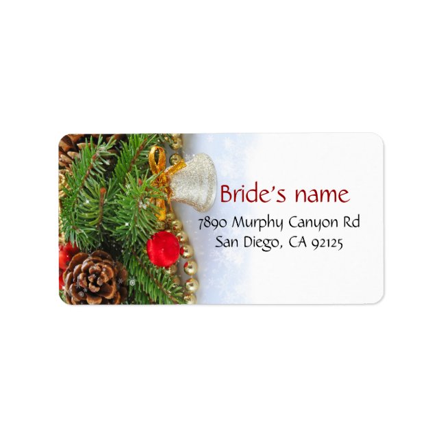 Christmas Holiday Bell Address Label (Front)