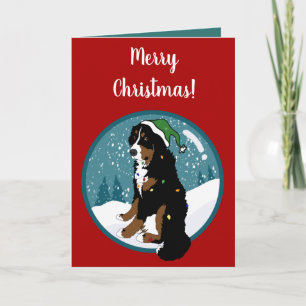 Christmas Holiday Bernese Mountain Dog Card