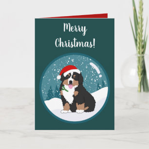 Christmas Holiday Bernese Mountain Dog Card
