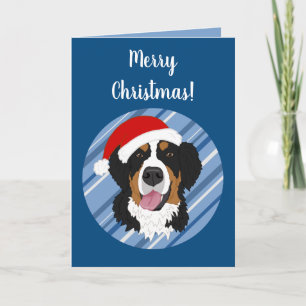 Christmas Holiday Bernese Mountain Dog Card