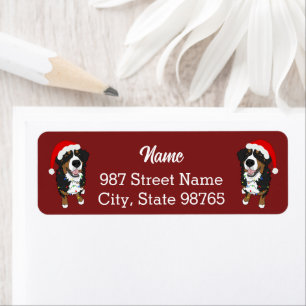 Christmas Holiday Bernese Mountain Dog Return Address Label