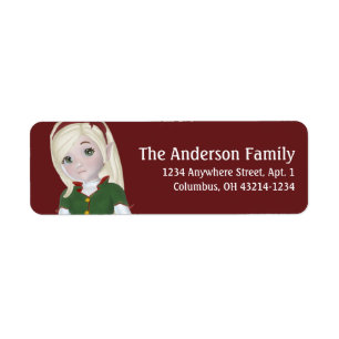 Christmas Holiday Blonde Elf - Christmas Return Address Label