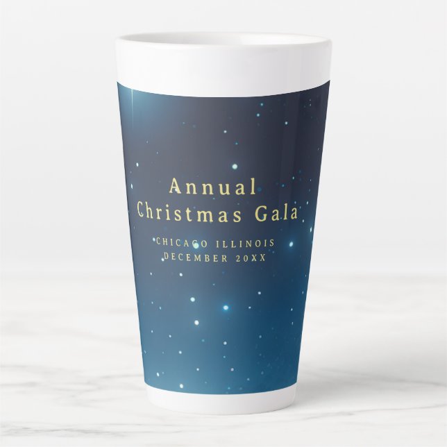 Christmas Holiday Blue Latte Mug (Front)
