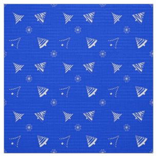 christmas holiday blue pattern fabric