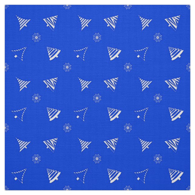 christmas holiday blue pattern fabric (Swatch)