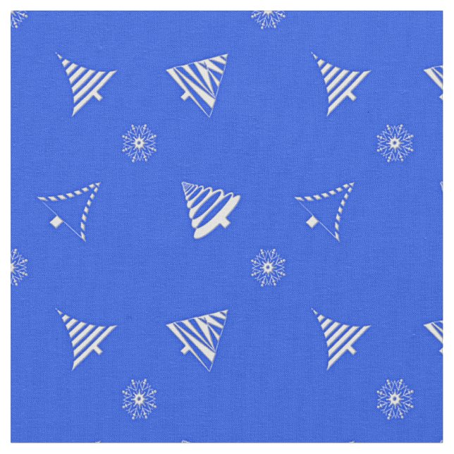 christmas holiday blue pattern fabric (Close Up)