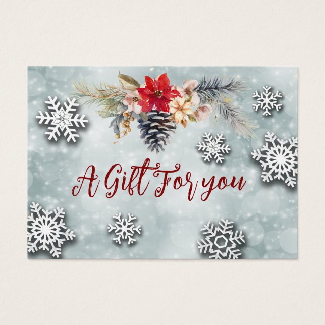 Christmas/holiday botanical bokeh gift certificate (Front)