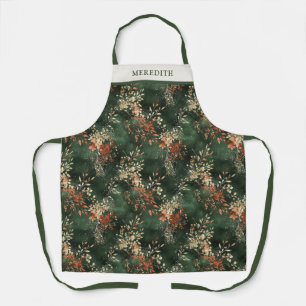 Christmas Holiday Botanical Personalised Apron